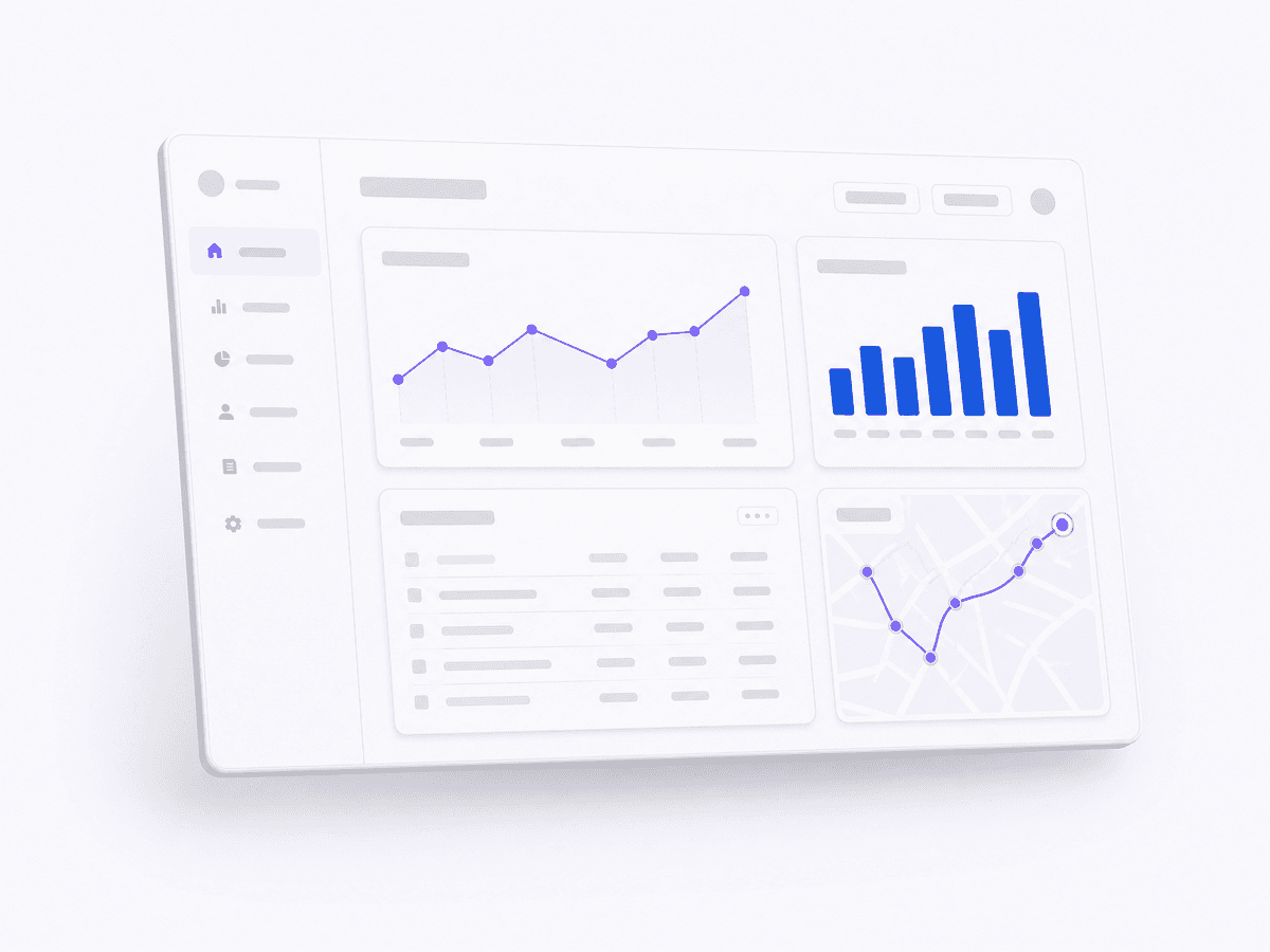 Mockup do painel de rotas desenvolvido para cliente de logística